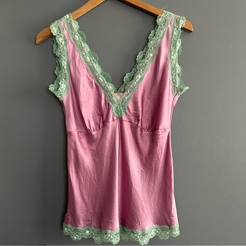 VTG Very Rare Gold Hawk Silk Camisole - Picture 7 of 9
